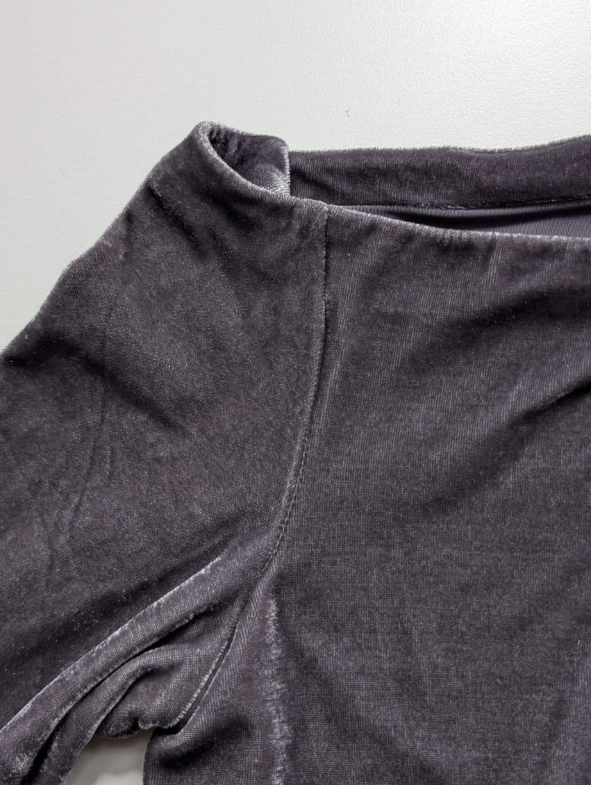 Reiss Grey Velvet Long Sleeve Dress - Size UK 12 — photo 4 of 8