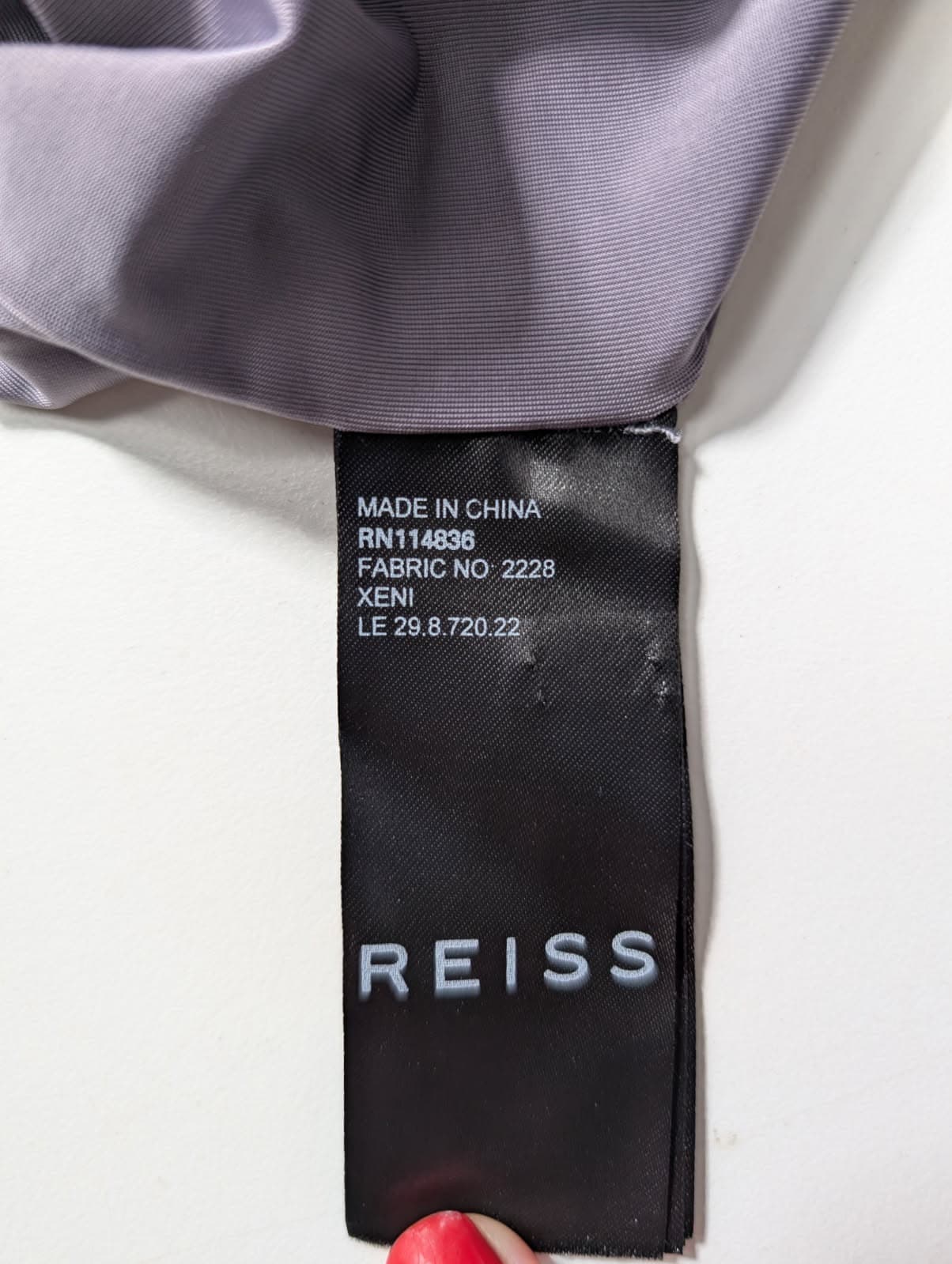 Reiss Grey Velvet Long Sleeve Dress - Size UK 12 — photo 6 of 8