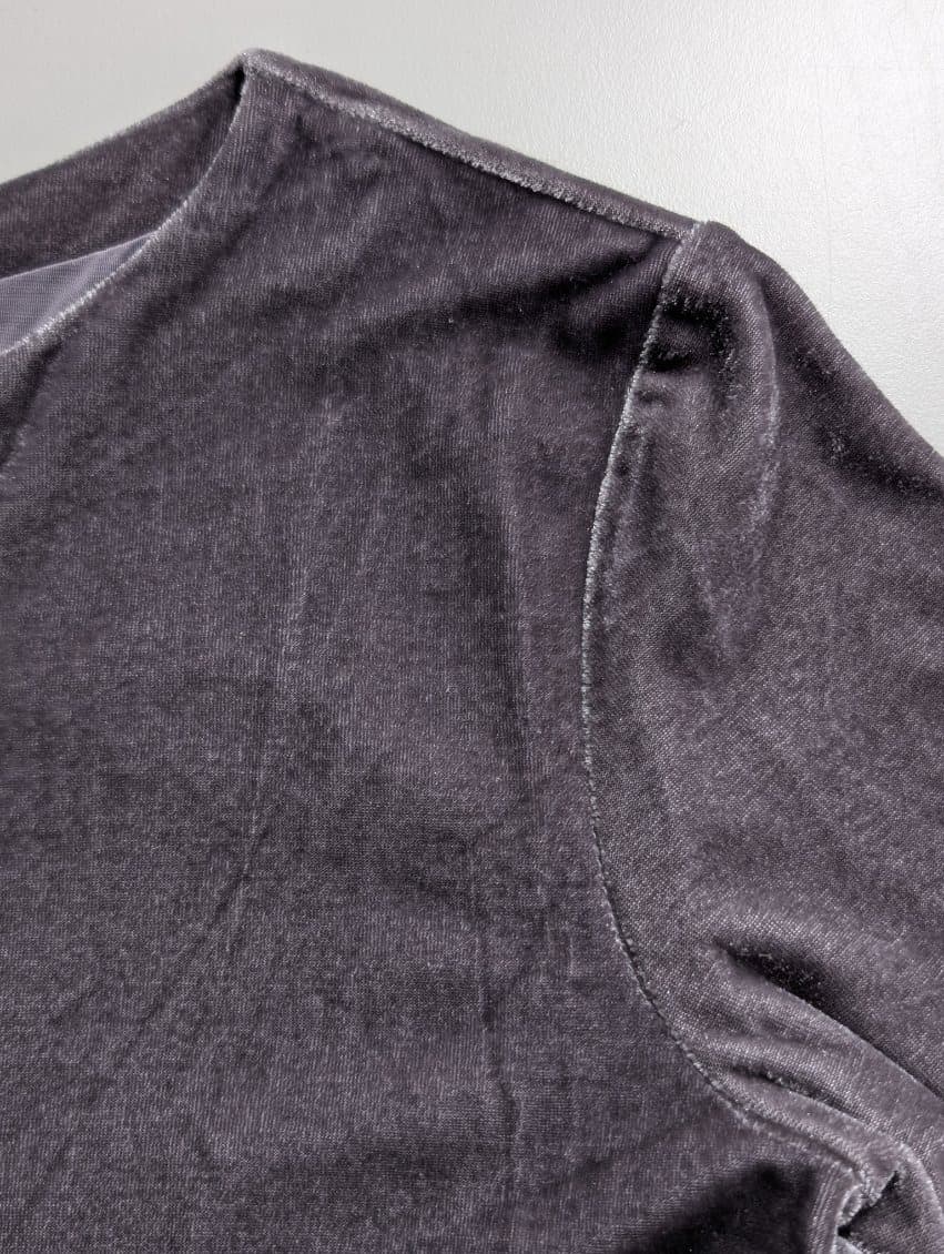 Reiss Grey Velvet Long Sleeve Dress - Size UK 12 — photo 7 of 8