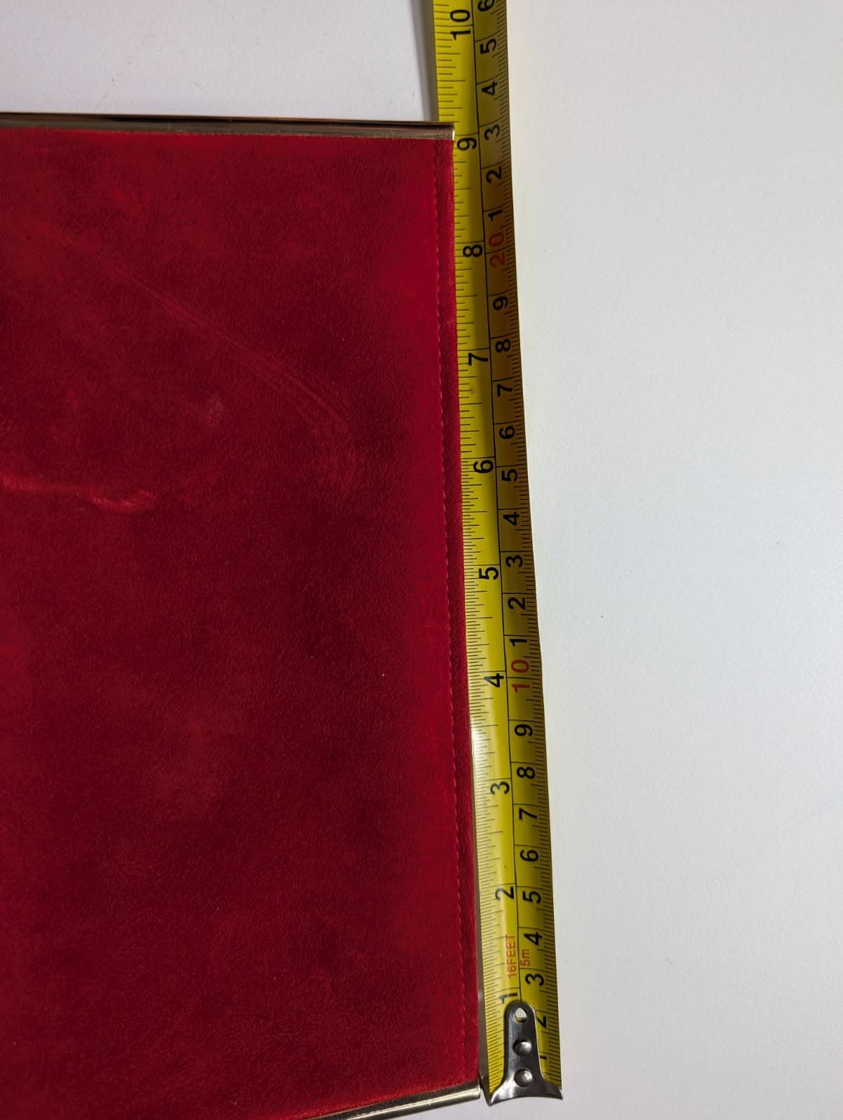 Reiss London Suede Clutch Bag Red with Gold Tone Chain Strap — photo 5 of 8