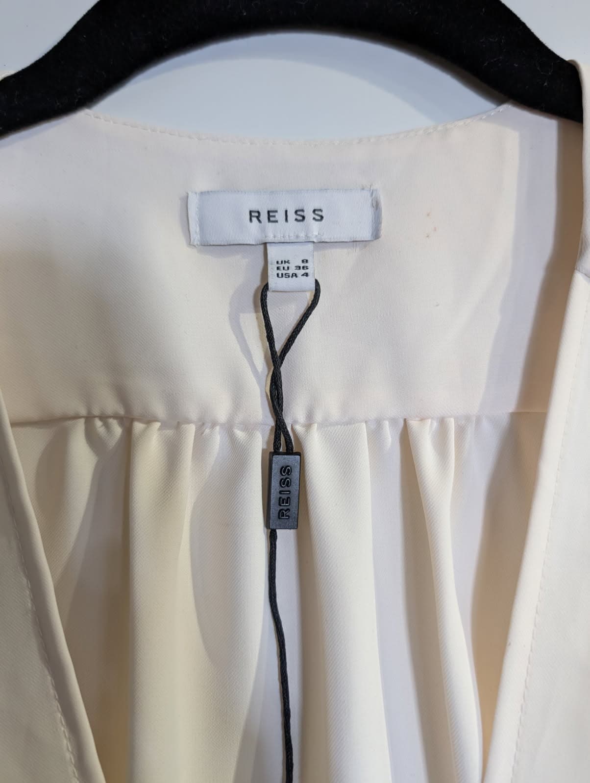 Reiss V-Neck Button-Front Blouse Cream Women's UK 8 — photo 2 of 8
