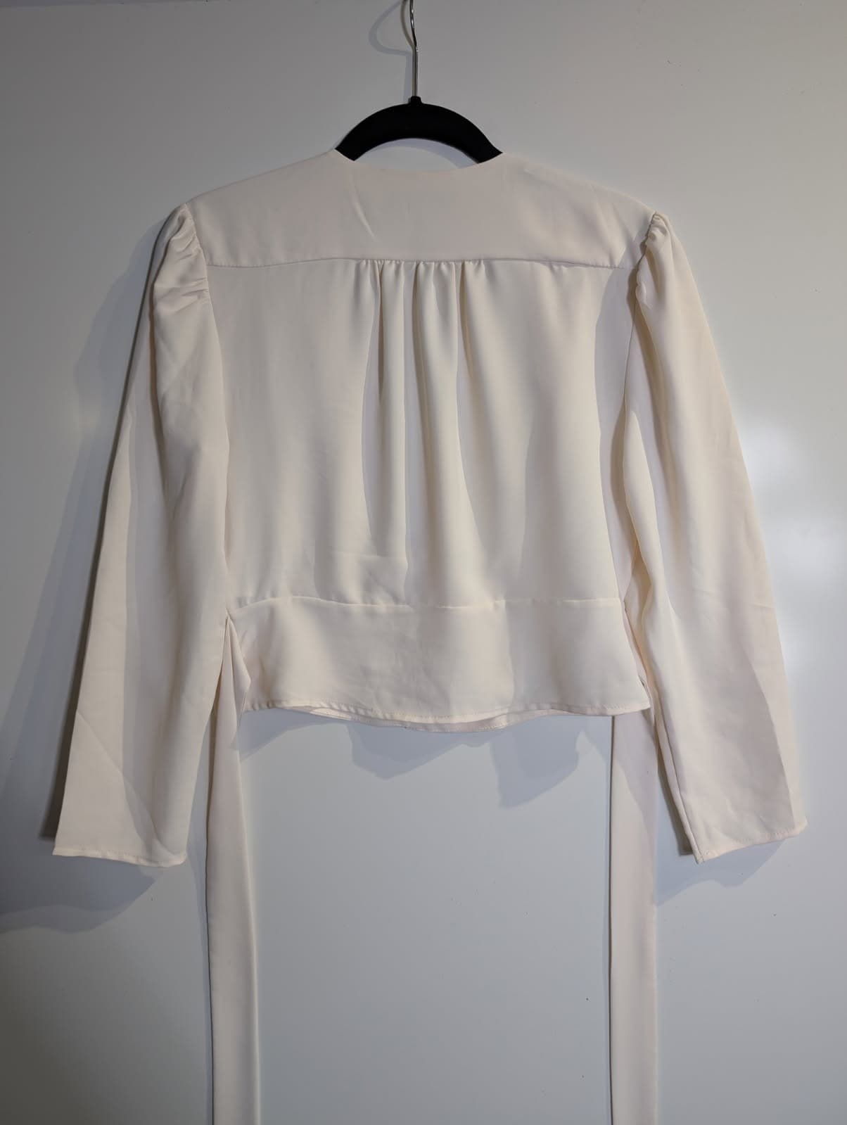 Reiss V-Neck Button-Front Blouse Cream Women's UK 8 — photo 6 of 8