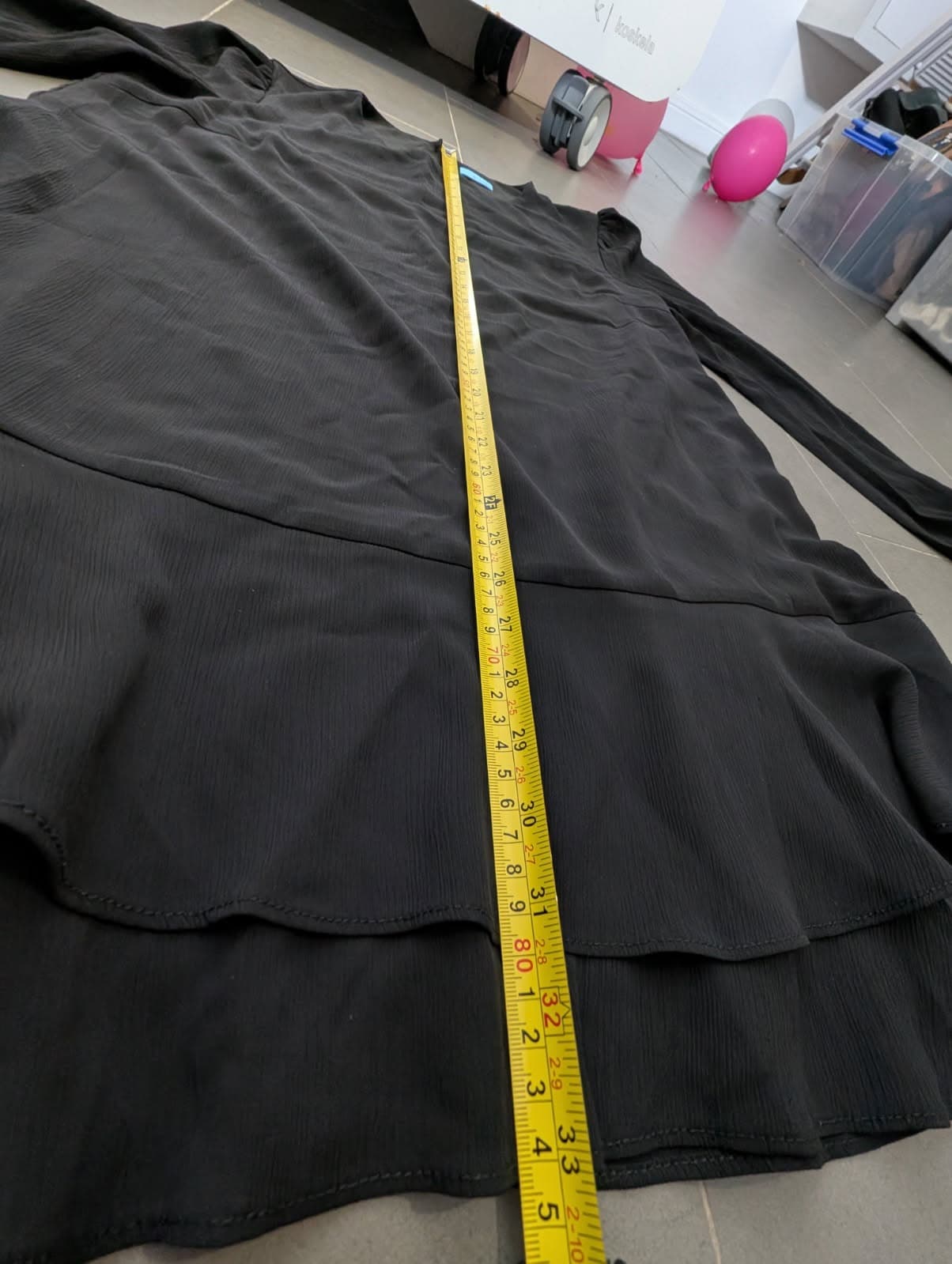 Reux Black Long Sleeve Ruffle Hem Mini Dress — photo 2 of 8