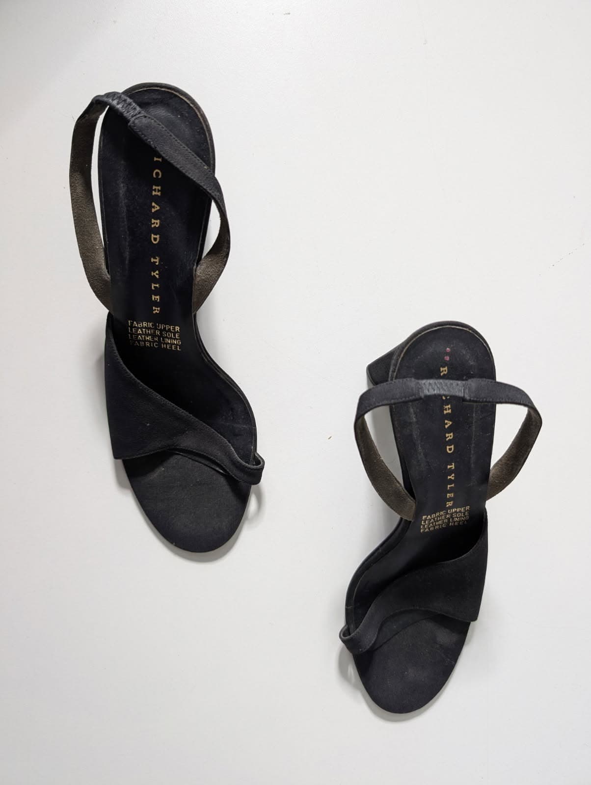Richard Tyler Black Satin Slingback Heels - Made In Italy EU 38 — photo 3 of 7