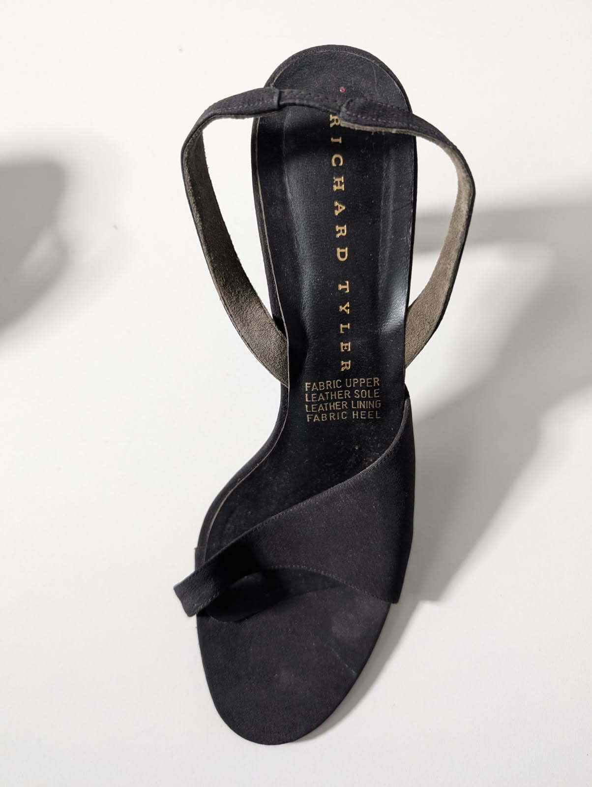 Richard Tyler Black Satin Slingback Heels - Made In Italy EU 38 — photo 5 of 7