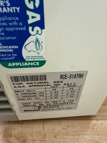 Rinnai Convector Gas Heater RCE-516TRH Natural Gas — photo 6 of 6