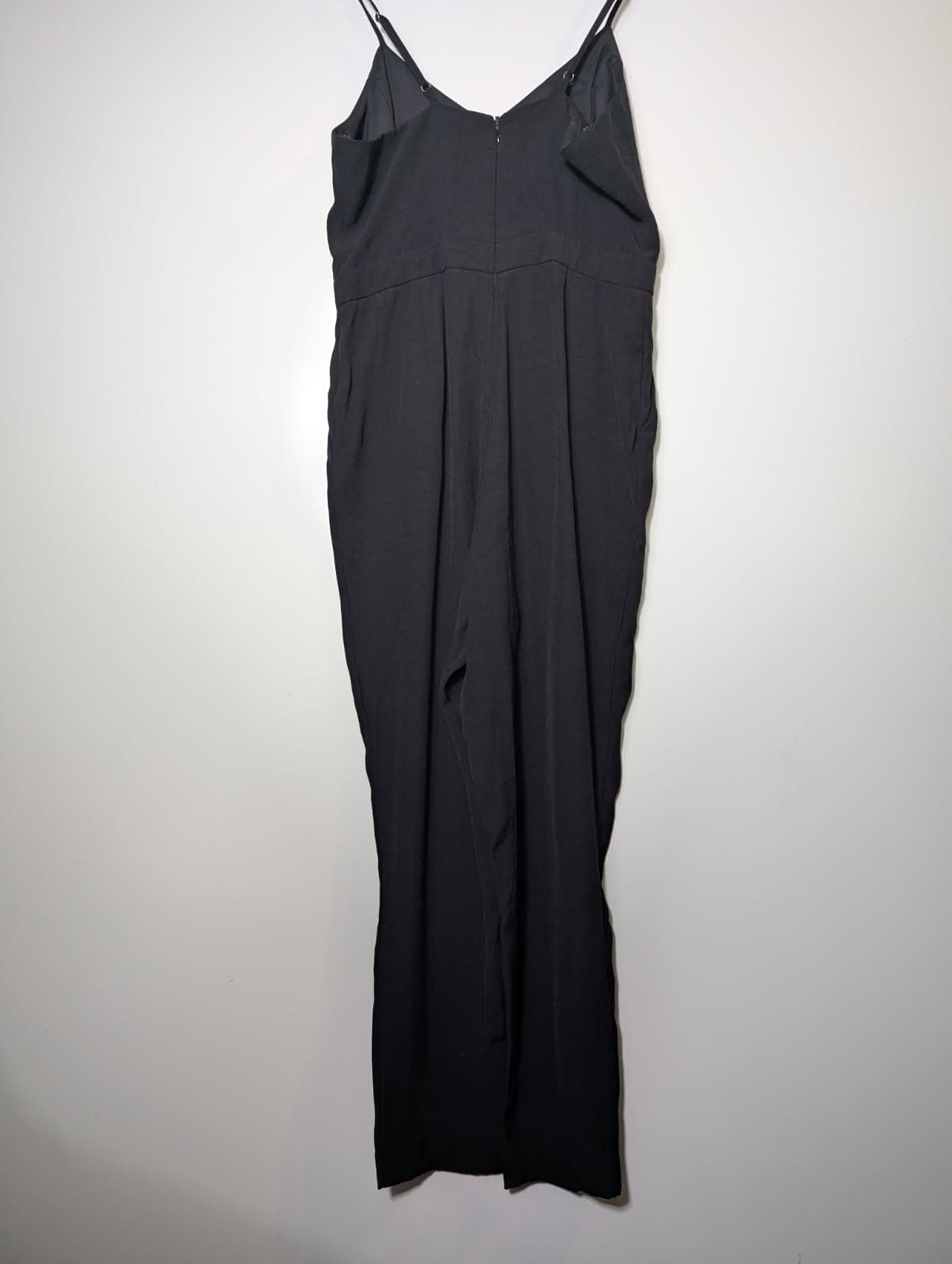 River Island Black Spaghetti Strap V-Neck Jumpsuit Women's Size 10 — photo 5 of 7