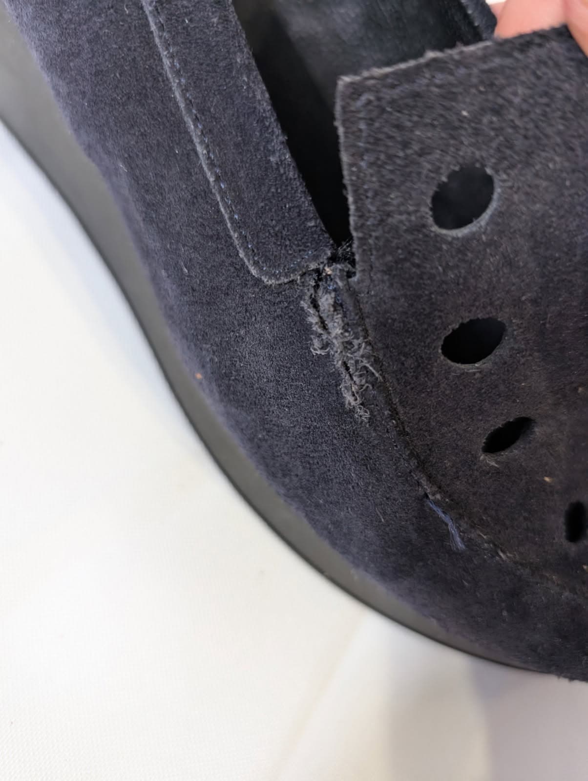 Robert Clergerie Paris Suede Perforated Wedge Loafers - Navy EU 38 — photo 3 of 11