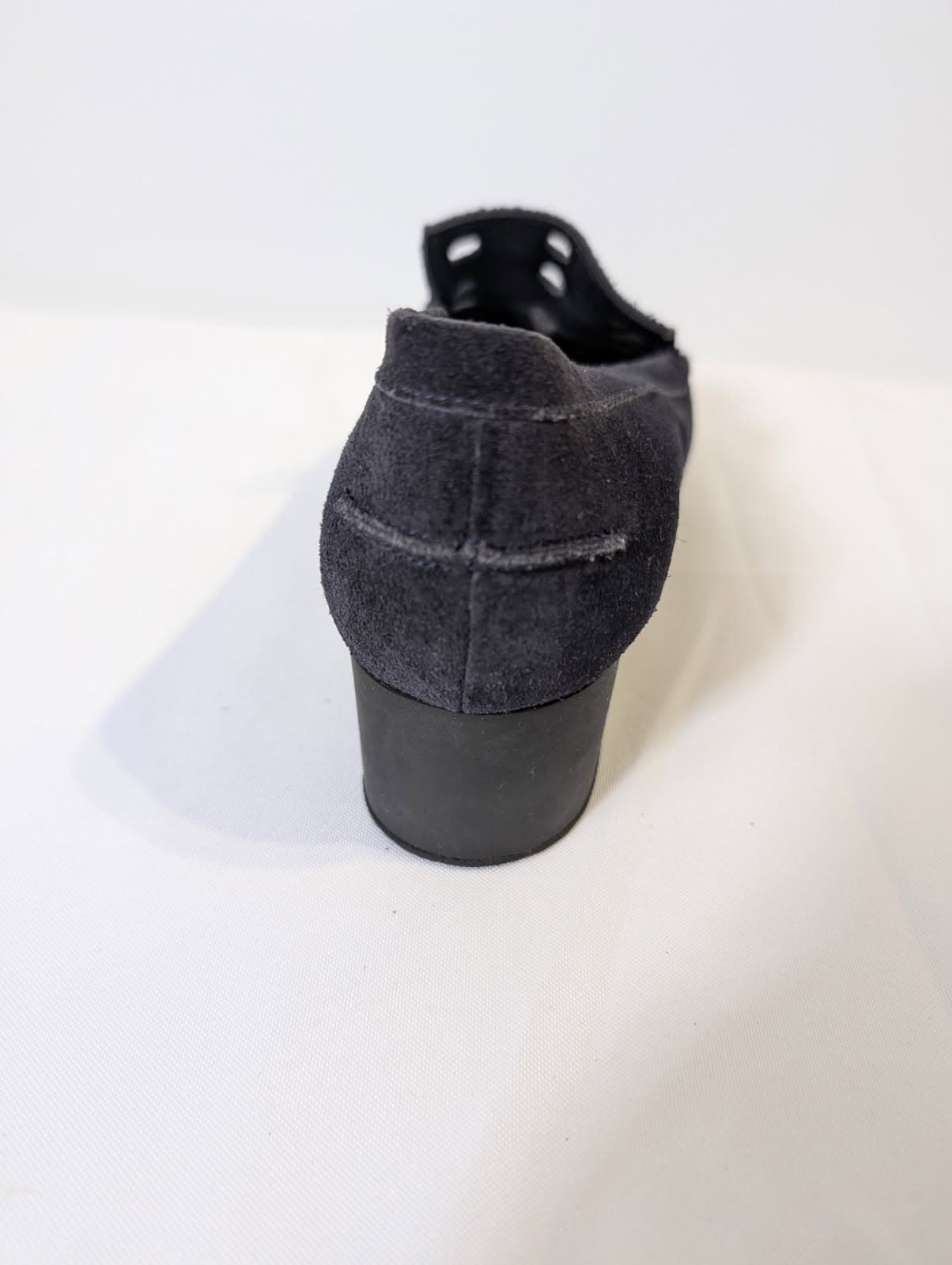 Robert Clergerie Paris Suede Perforated Wedge Loafers - Navy EU 38 — photo 4 of 11