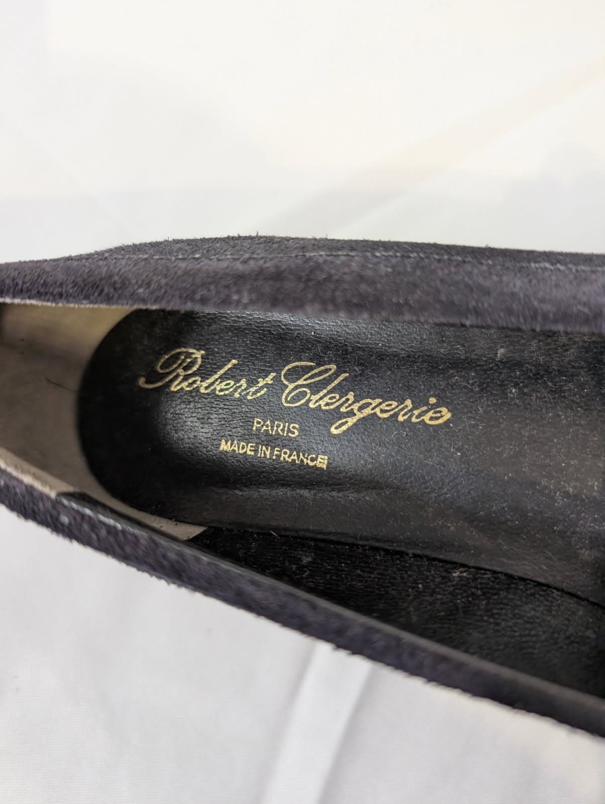 Robert Clergerie Paris Suede Perforated Wedge Loafers - Navy EU 38 — photo 9 of 11