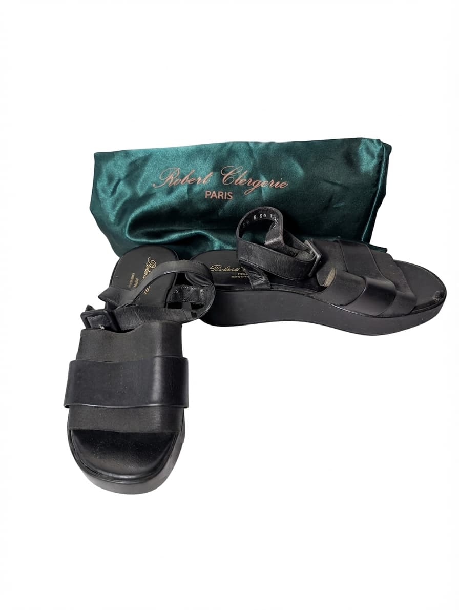 Robert Clergerie Platform Sandals Black Leather EU 38.5 — photo 1 of 9