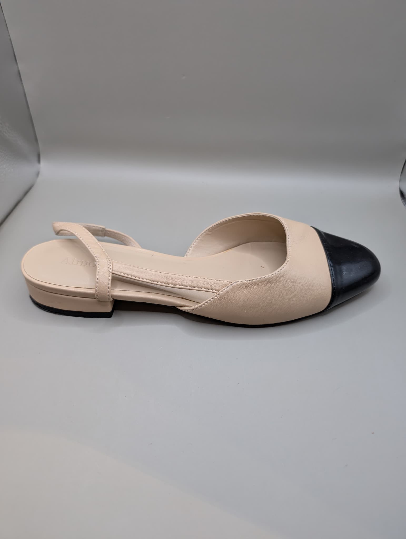 Ross & Here Cap-Toe Slingback Flats Beige and Black Size 9 — photo 2 of 10