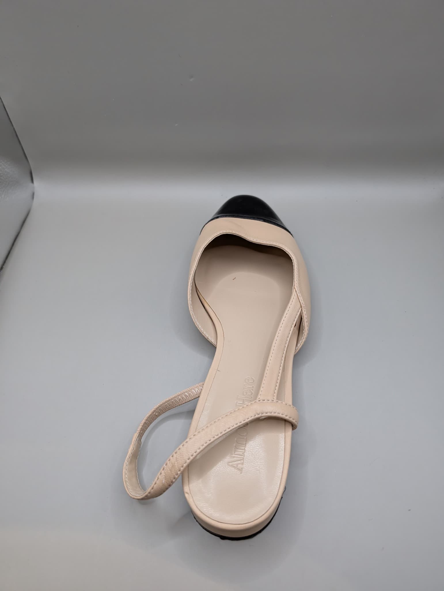 Ross & Here Cap-Toe Slingback Flats Beige and Black Size 9 — photo 3 of 10