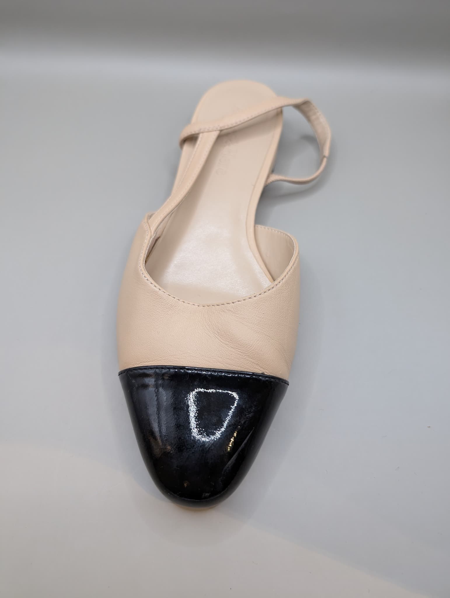 Ross & Here Cap-Toe Slingback Flats Beige and Black Size 9 — photo 5 of 10