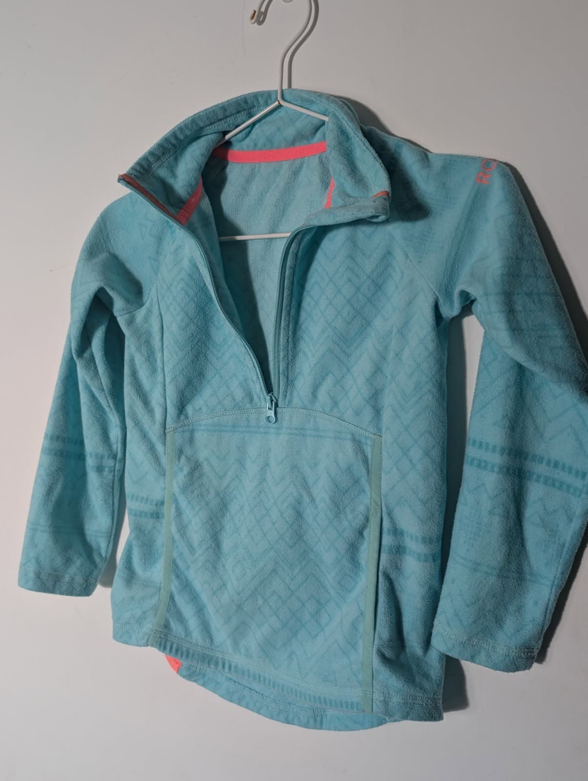 Roxy Girls Fleece Jacket - Light Blue Quarter Zip Pullover — photo 1 of 8