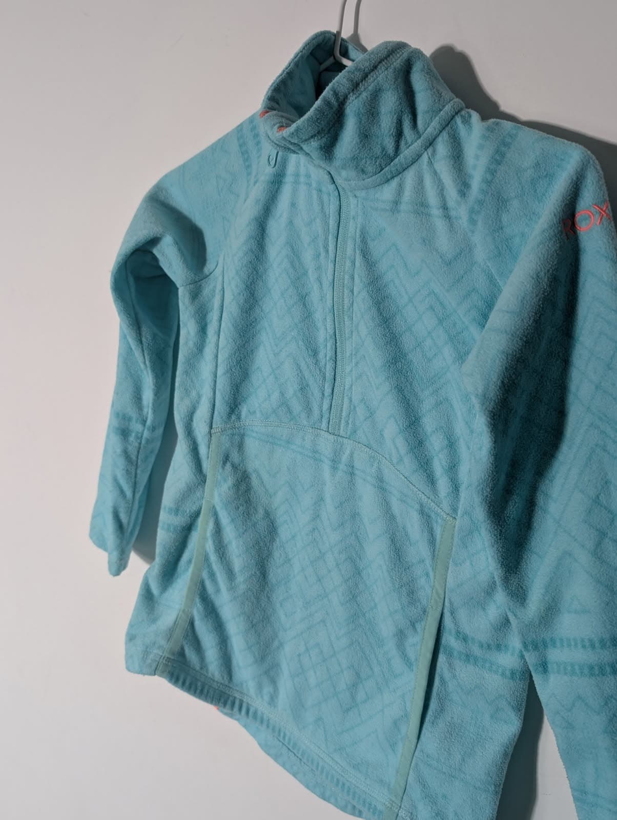 Roxy Girls Fleece Jacket - Light Blue Quarter Zip Pullover — photo 6 of 8
