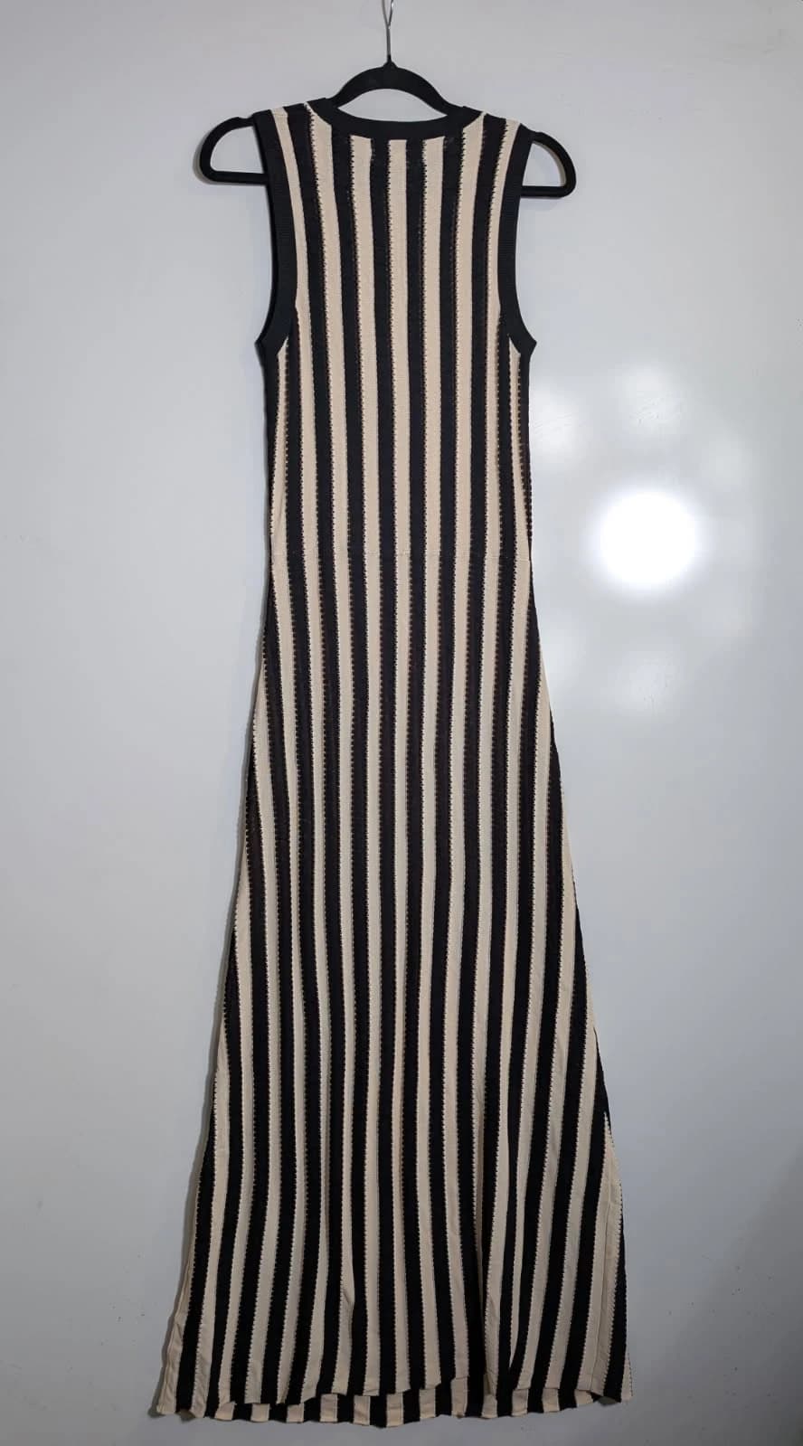 Runway Scout Knit Midi Dress Black and Cream Striped — photo 4 of 6