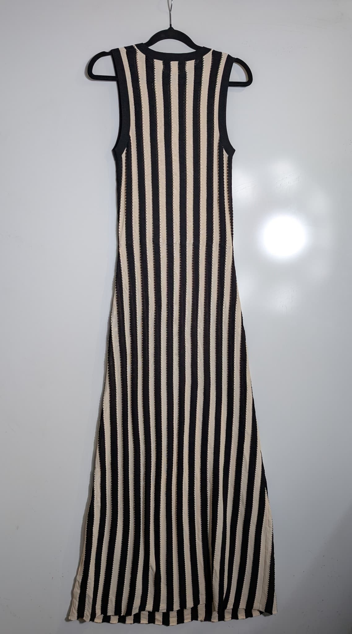 Runway Scout Striped Knit Midi Dress Black & Cream Size 8 — photo 3 of 5