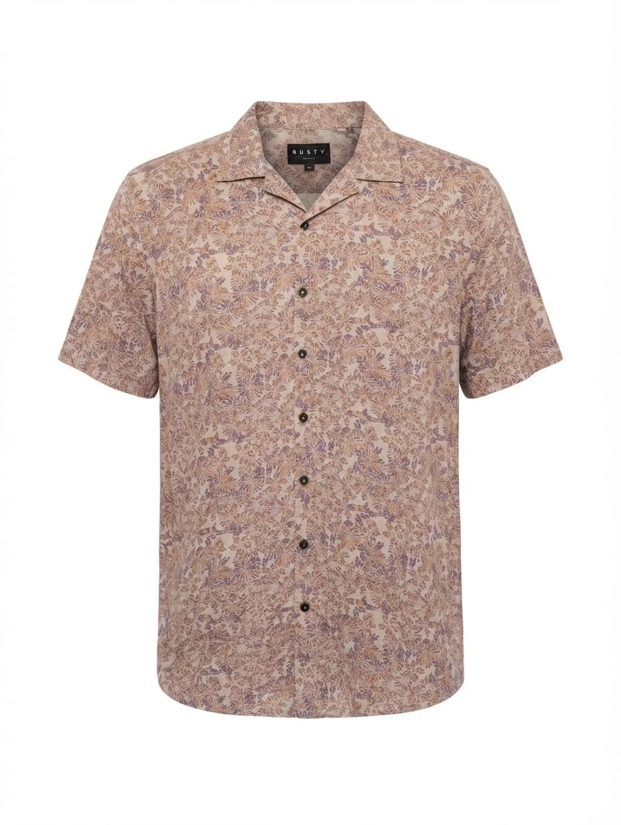 Rusty Men's Floral Short Sleeve Button-Up Shirt Multicolour Size M — photo 1 of 8