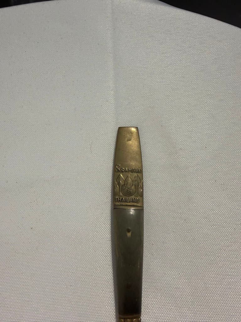 S. Samran Vintage Brass and Horn Letter Opener Gold and Brown — photo 2 of 4