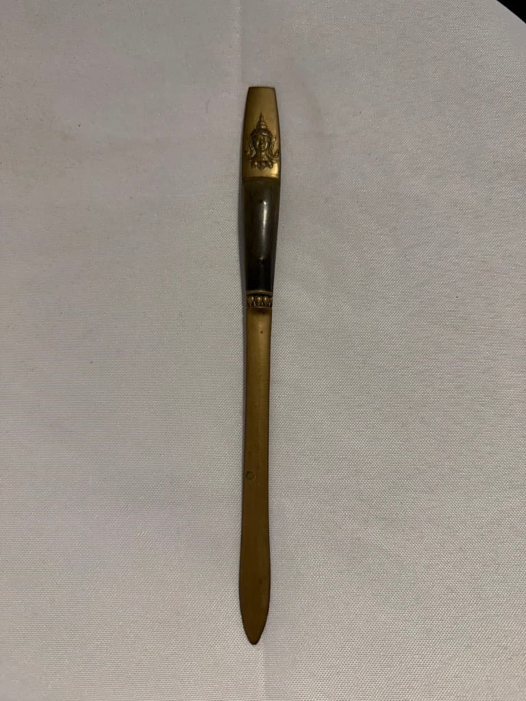 S. Samran Vintage Brass and Horn Letter Opener Gold and Brown — photo 4 of 4