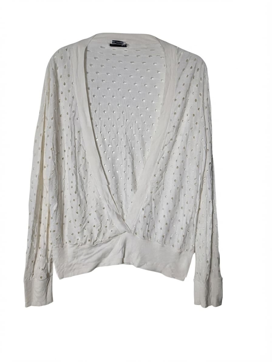 SABA Eyelet Wrap Cardigan White Size 12 — photo 1 of 6