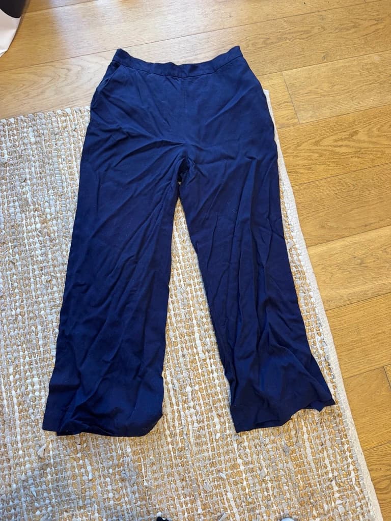 SABA Navy Blue Viscose Trousers — photo 8 of 14
