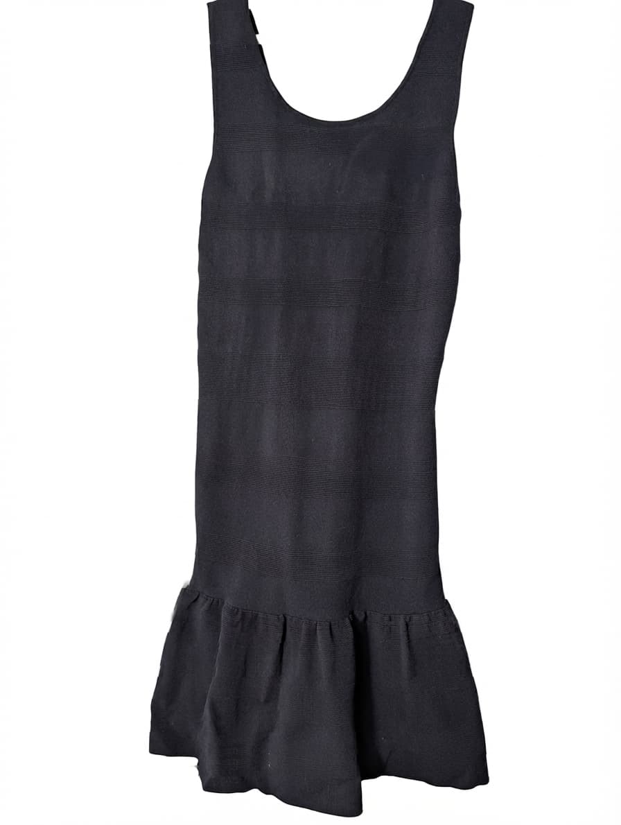 Sandro Black Knit Dress with Ruffle Hem Size 2 — photo 1 of 10