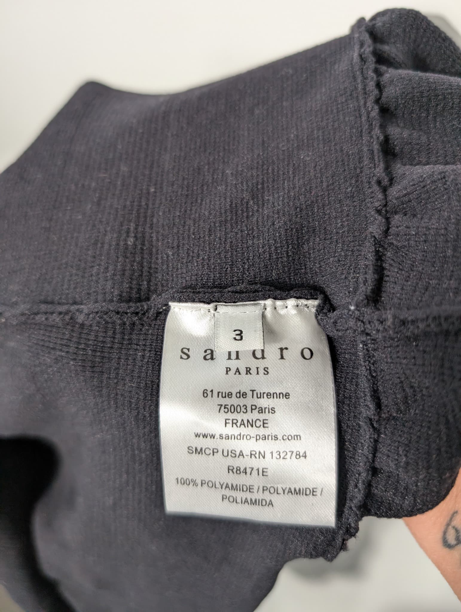 Sandro Black Knit Dress with Ruffle Hem Size 2 — photo 10 of 10