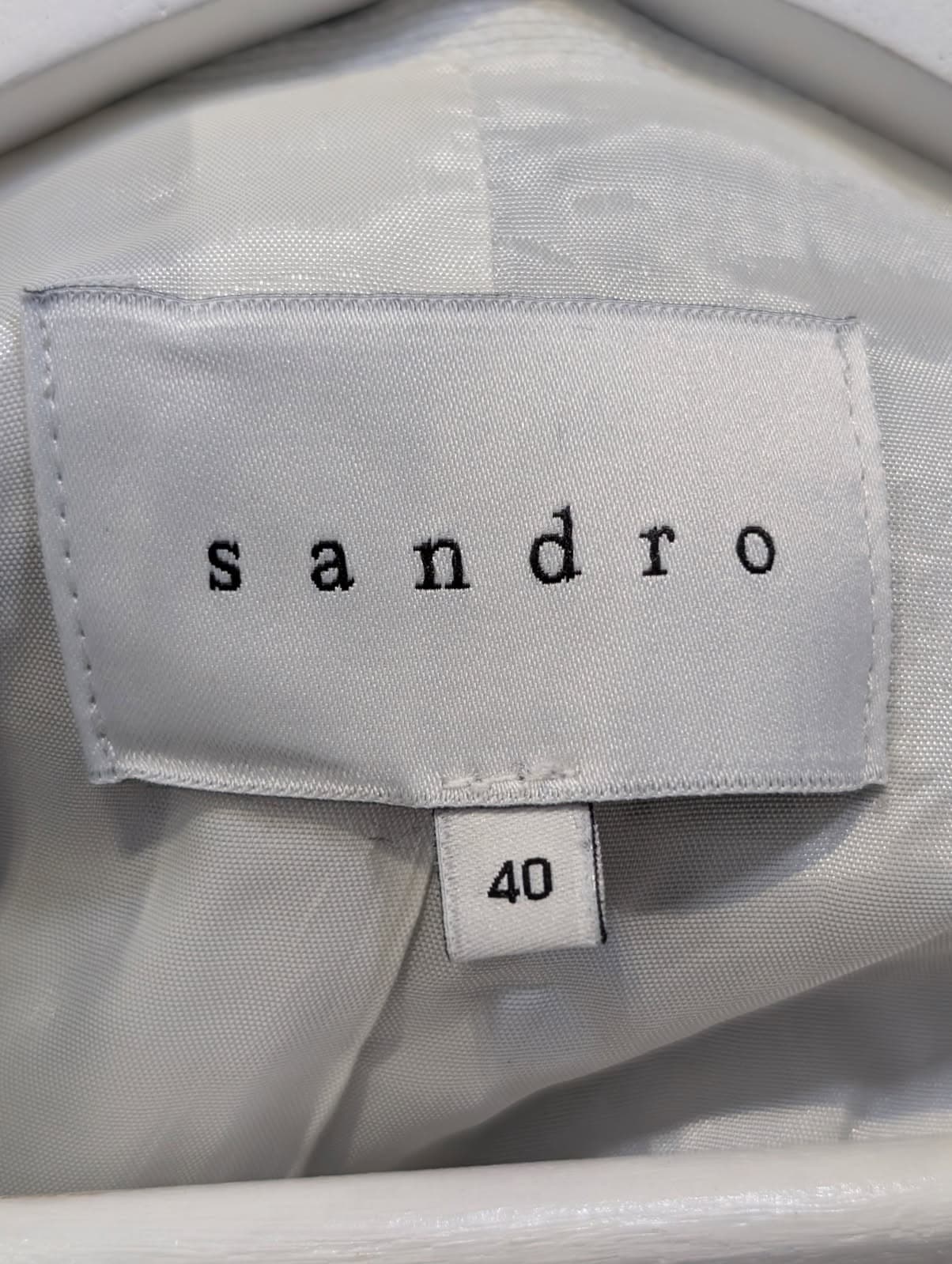 Sandro Paris Tweed and Canvas Biker Jacket Women's Size 40 — photo 3 of 5