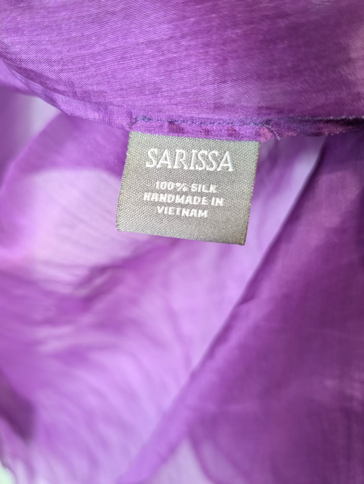 Sarissa 100% Silk Sheer Purple Organza Duster Kimono Cardigan — photo 3 of 7