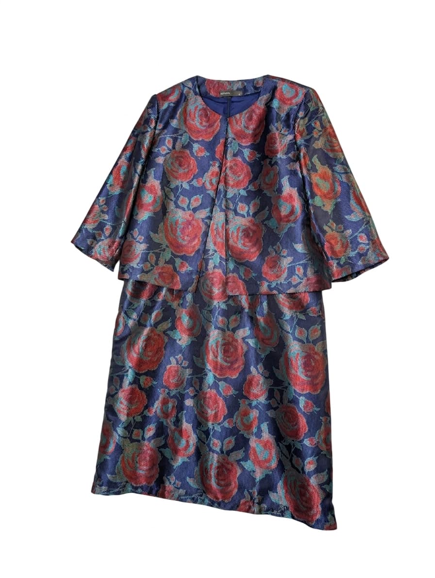 Sarissa Floral Brocade Dress and Jacket Set - Size XL — photo 1 of 8