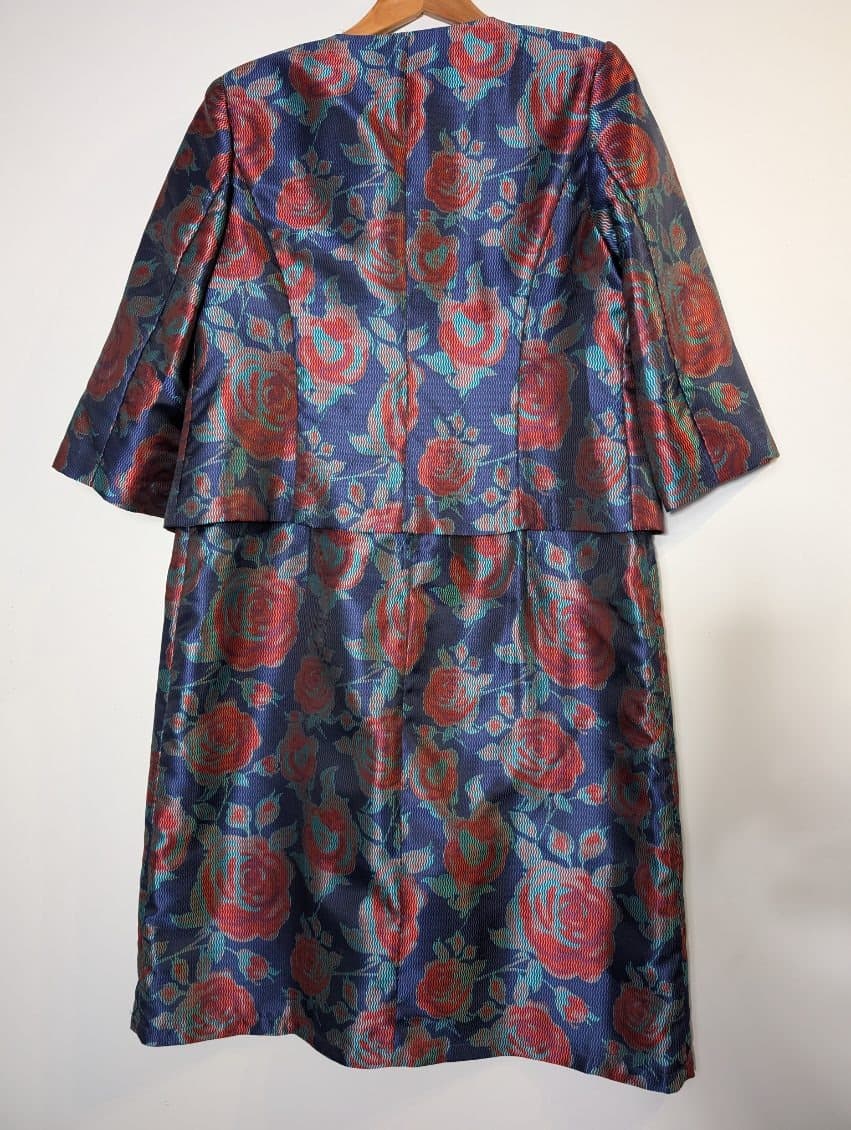 Sarissa Floral Brocade Dress and Jacket Set - Size XL — photo 4 of 8