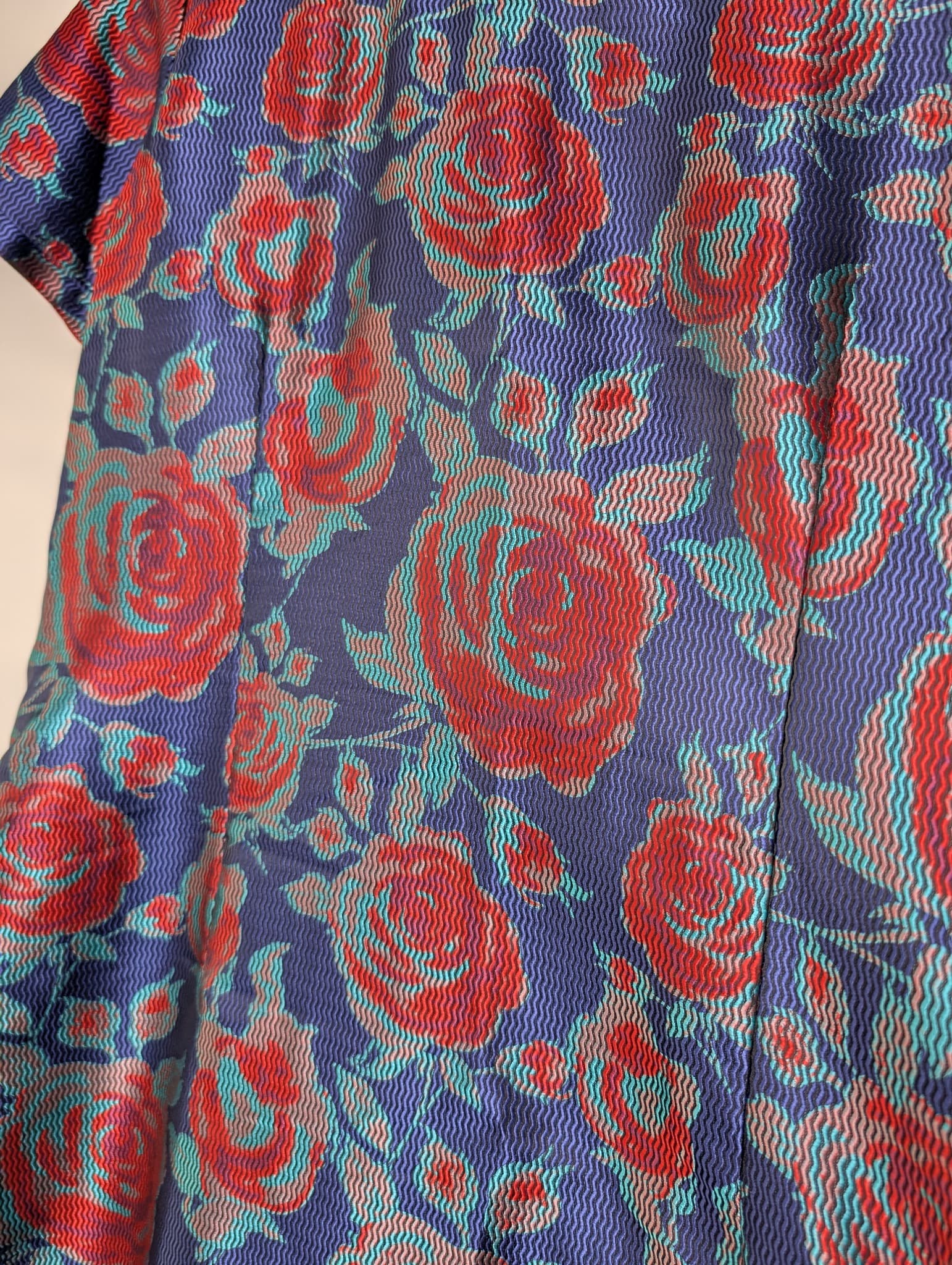 SARISSA Floral Jacquard Shift Dress and Jacket Set Blue Red XL — photo 2 of 6