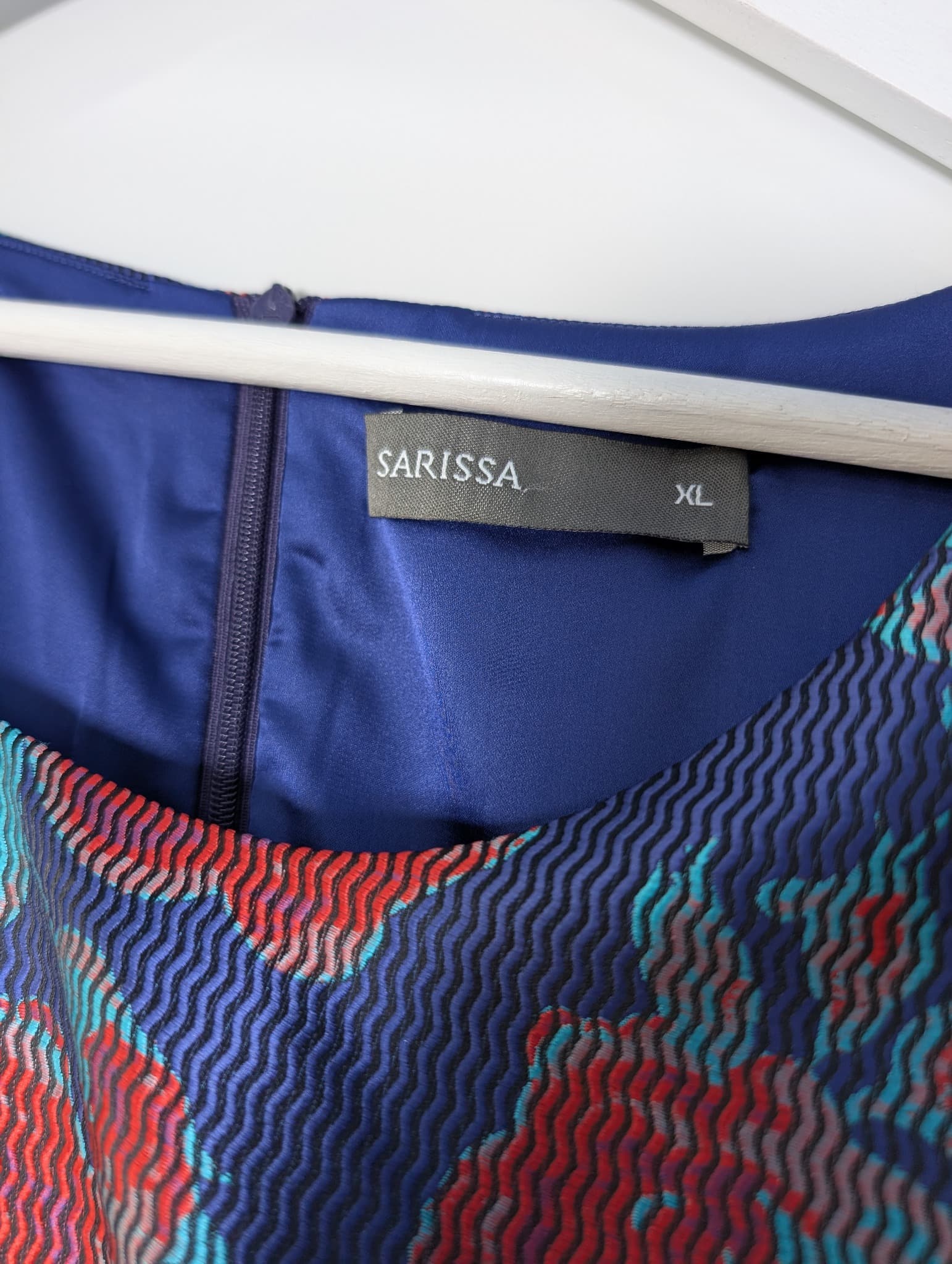 SARISSA Floral Jacquard Shift Dress and Jacket Set Blue Red XL — photo 3 of 6