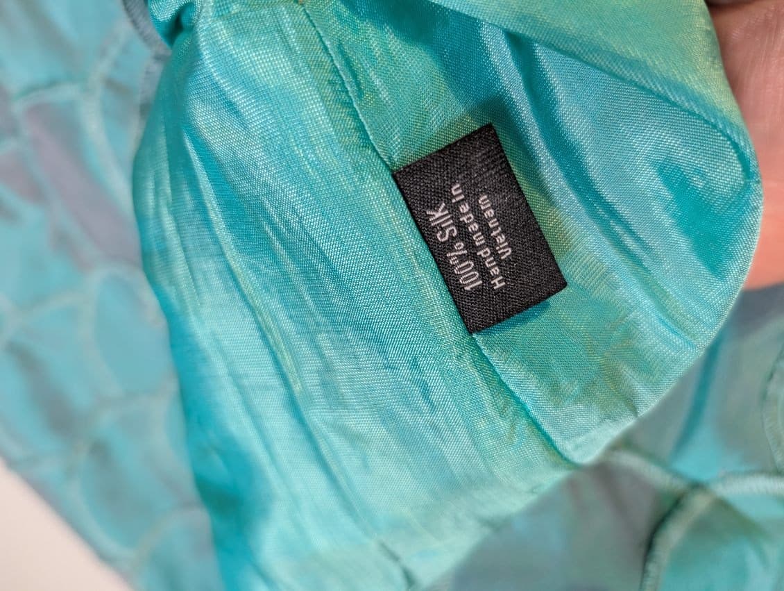 Sarissa Iridescent Teal Shantung Silk Blazer - Women's Size XL — photo 7 of 7