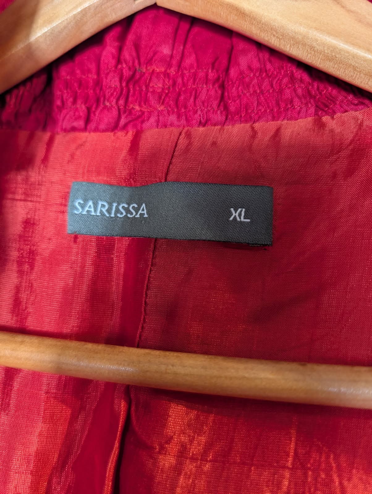 Sarissa Red Silk Ruffled Trim Jacket - Women's Size XL — photo 7 of 7