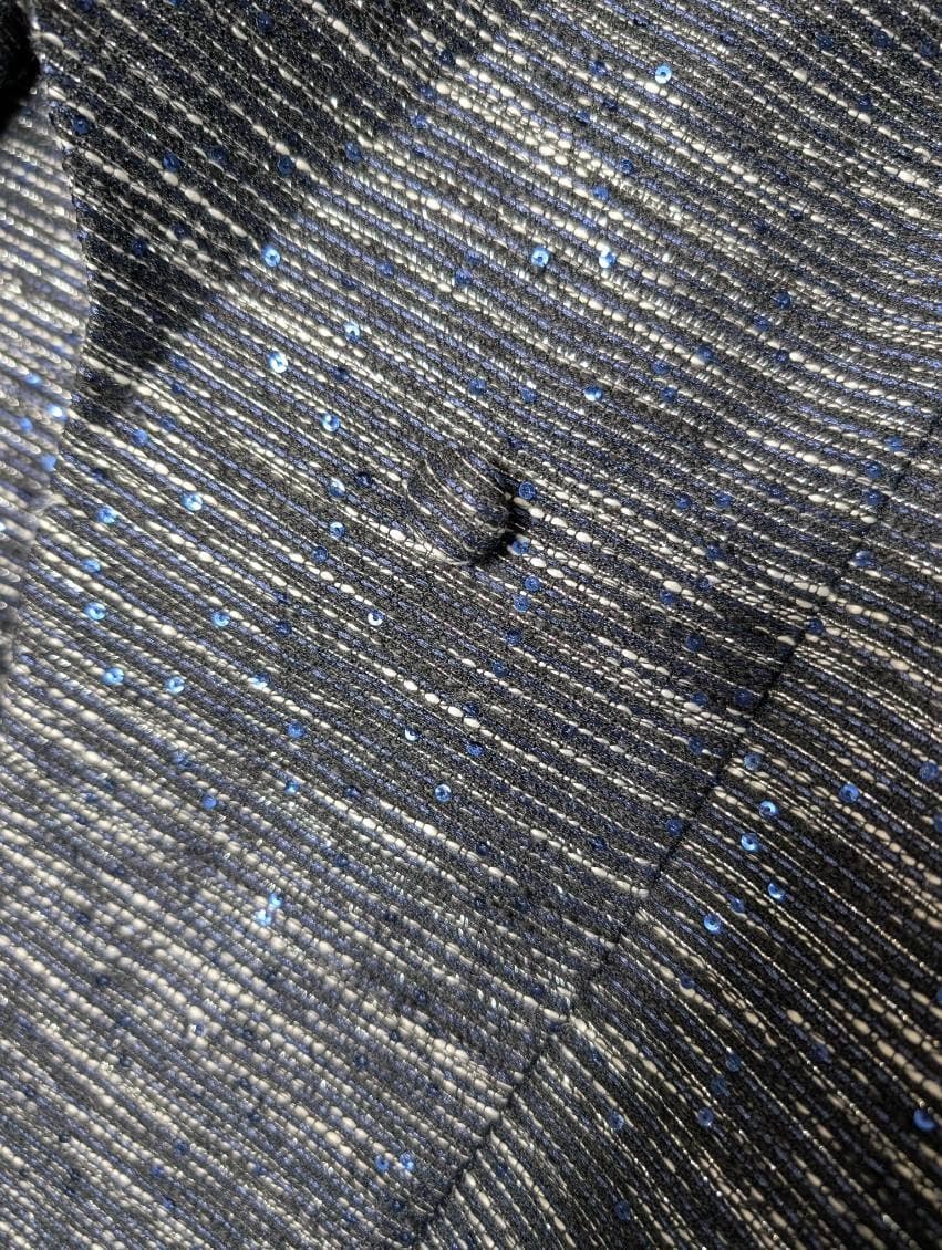 Sarissa Sequin Embellished Blazer - Black & Blue Metallic XXL — photo 3 of 7
