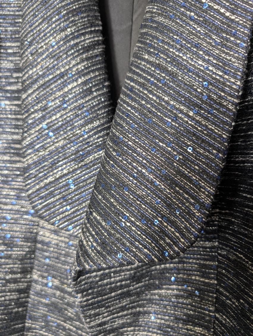 Sarissa Sequin Embellished Blazer - Black & Blue Metallic XXL — photo 7 of 7