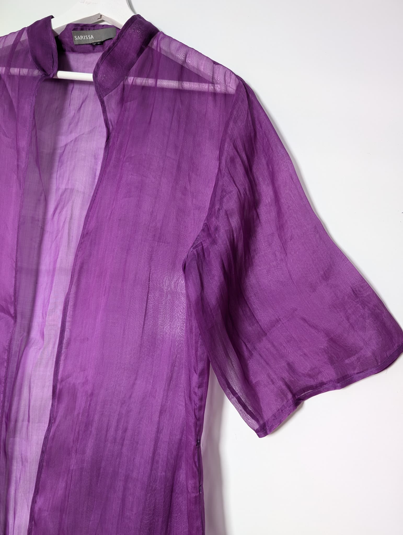 SARISSA Sheer Silk Kimono Cardigan Purple — photo 2 of 8