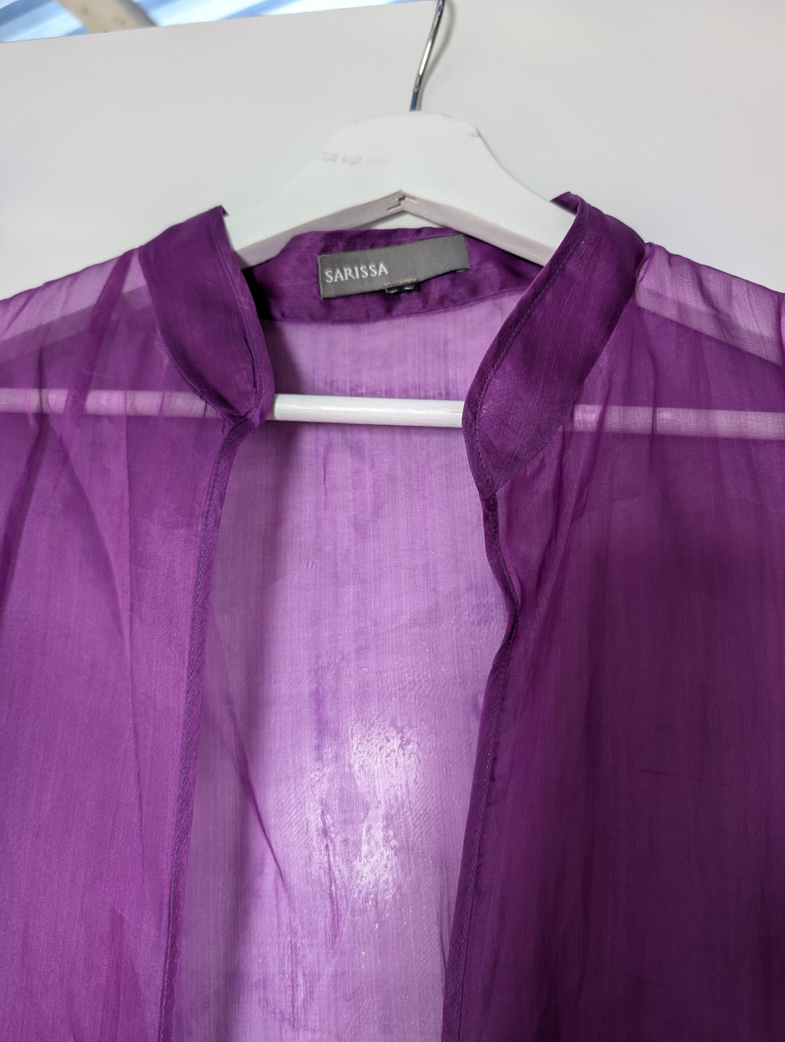 SARISSA Sheer Silk Kimono Cardigan Purple — photo 3 of 8