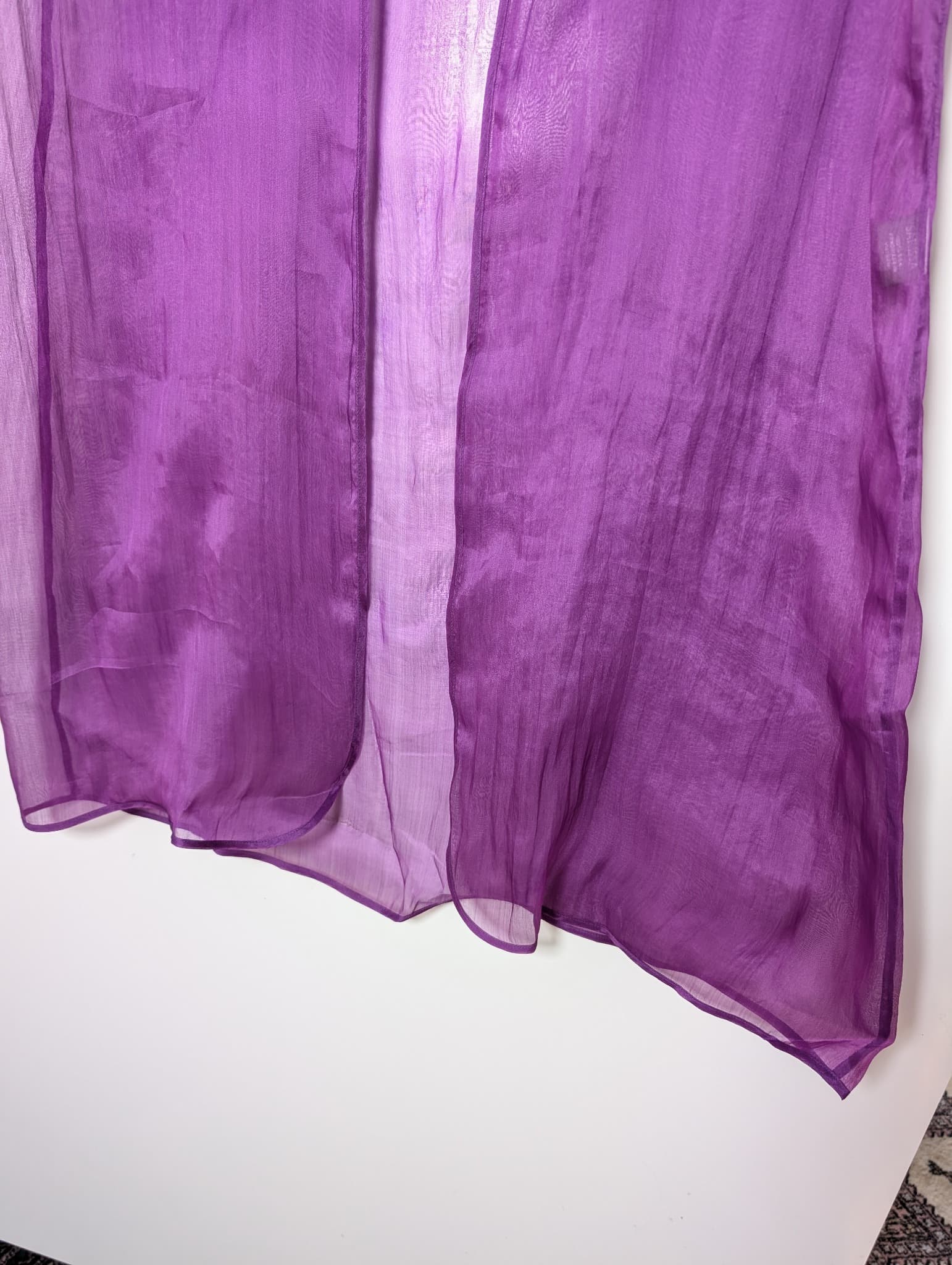 SARISSA Sheer Silk Kimono Cardigan Purple — photo 4 of 8