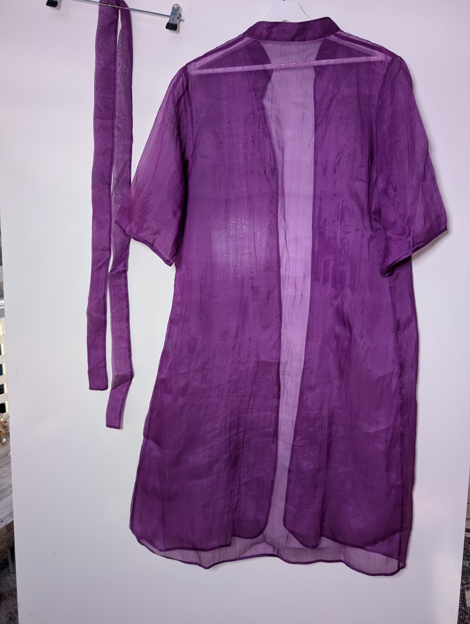 SARISSA Sheer Silk Kimono Cardigan Purple — photo 5 of 8