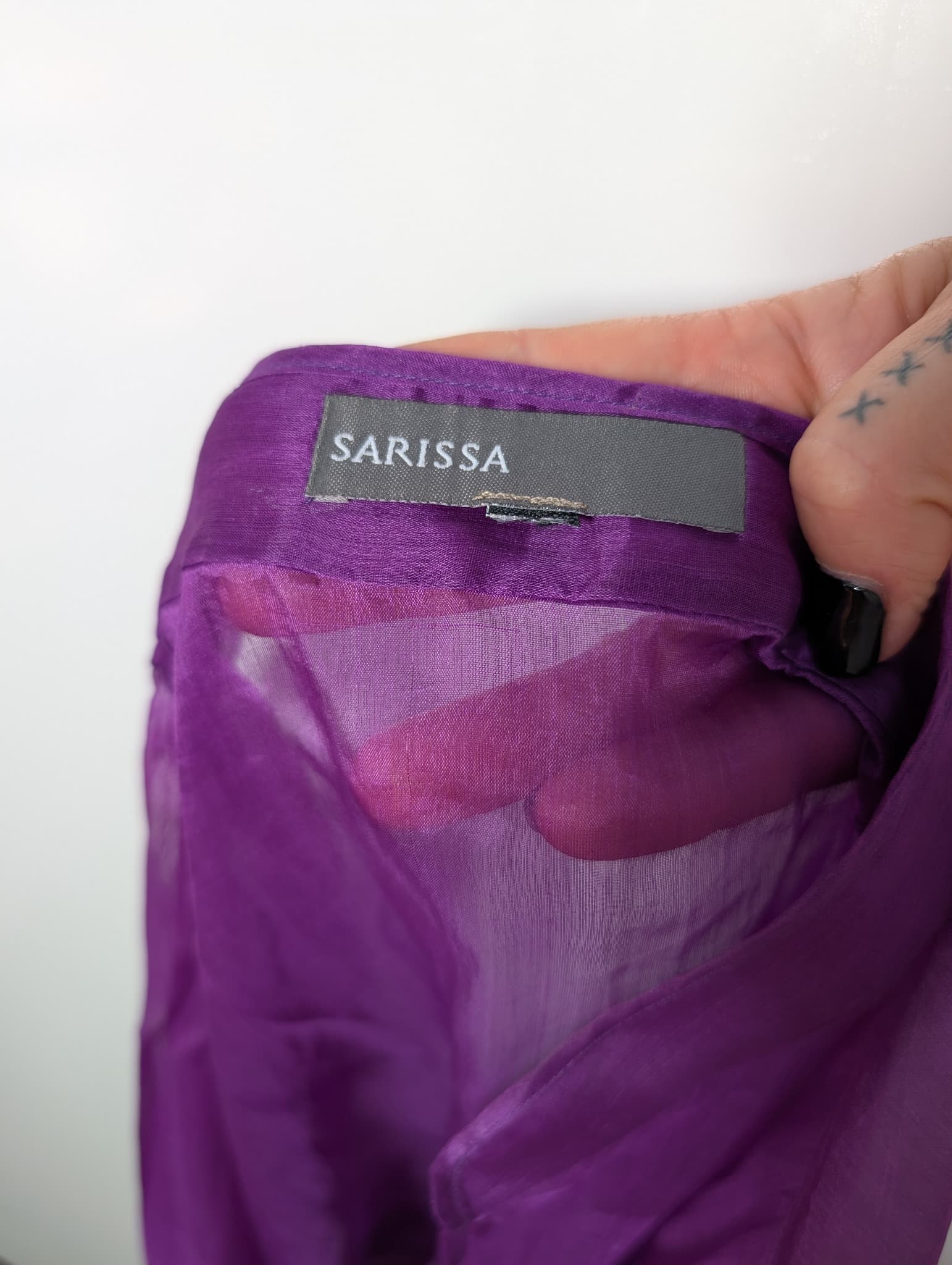 SARISSA Sheer Silk Kimono Cardigan Purple — photo 6 of 8