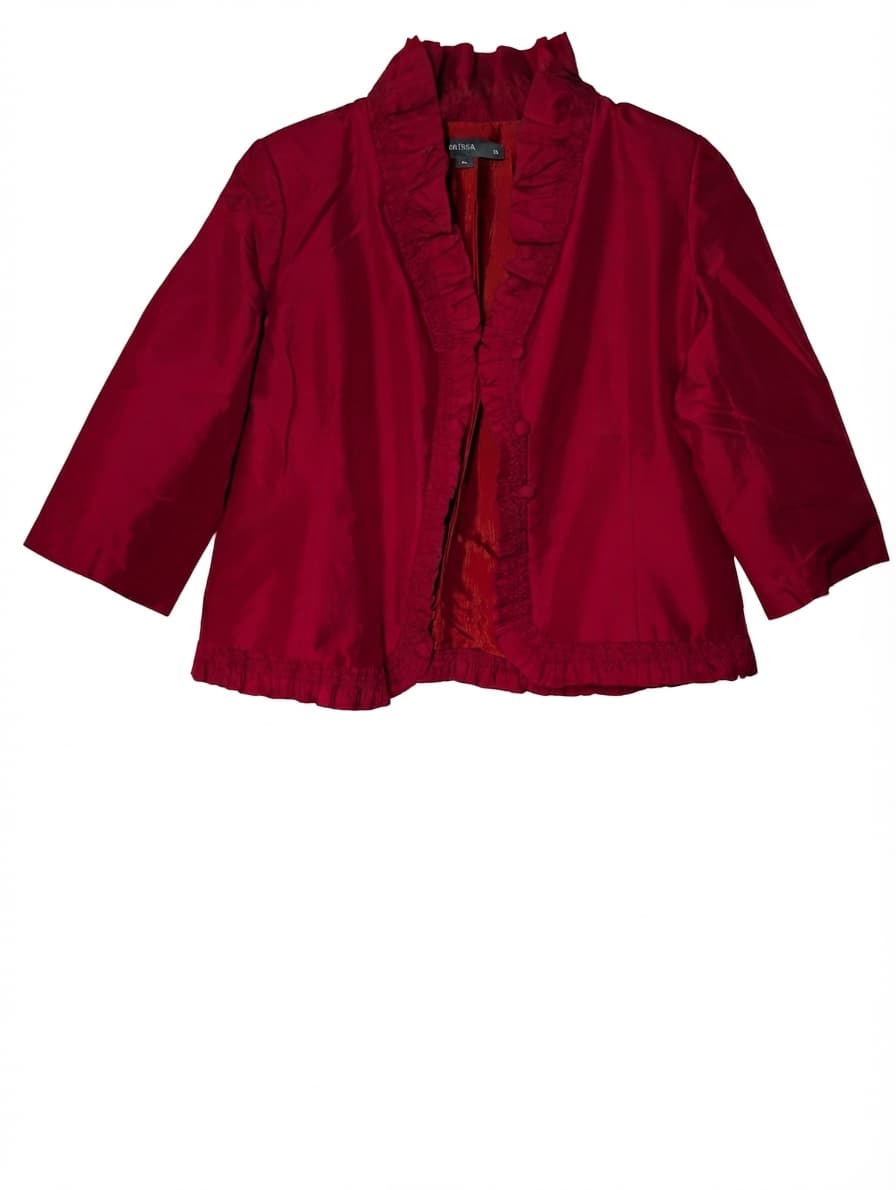 Sarissa Silk Ruffled Bolero Jacket Red XL — photo 1 of 7
