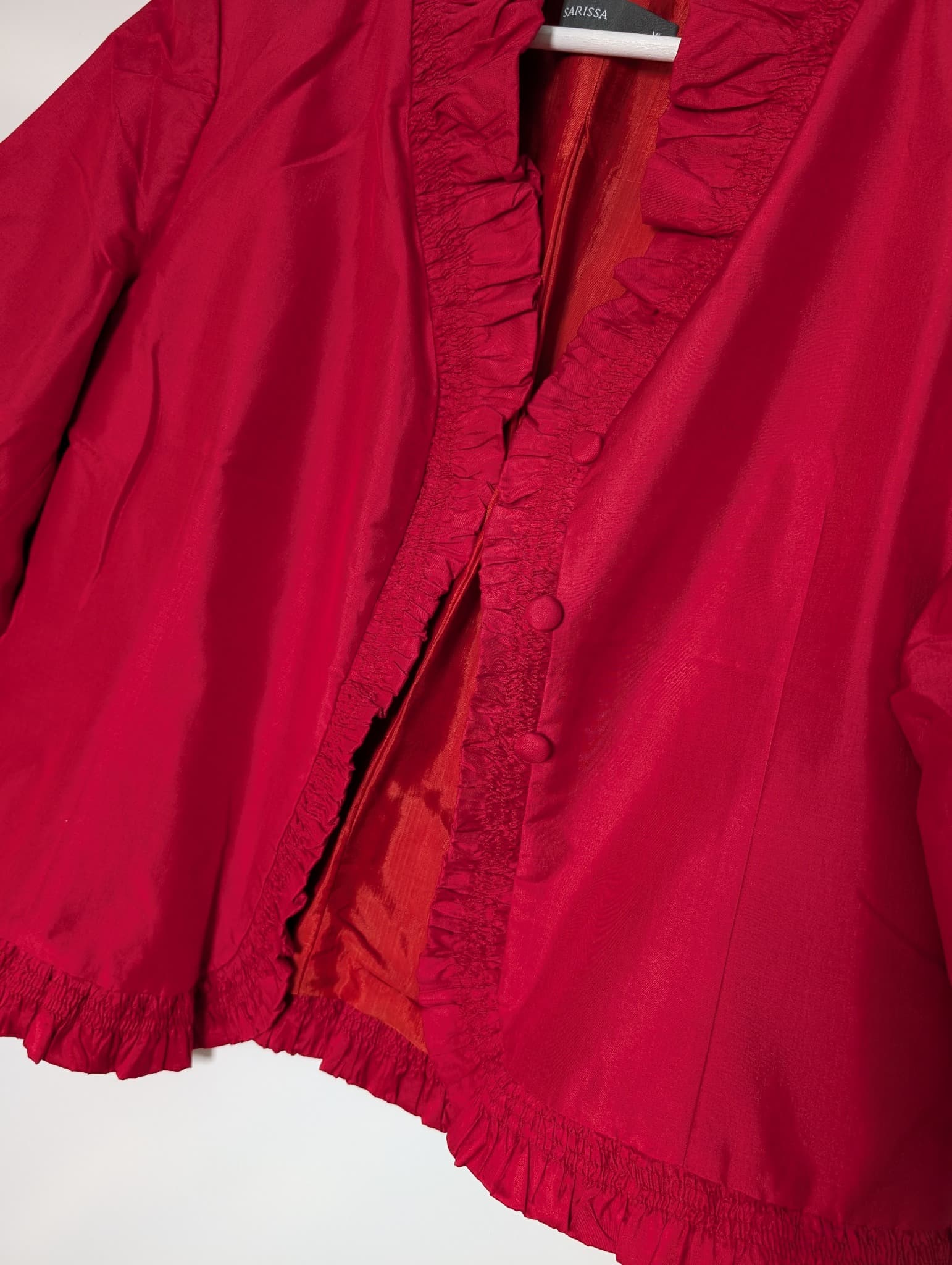 Sarissa Silk Ruffled Bolero Jacket Red XL — photo 2 of 7