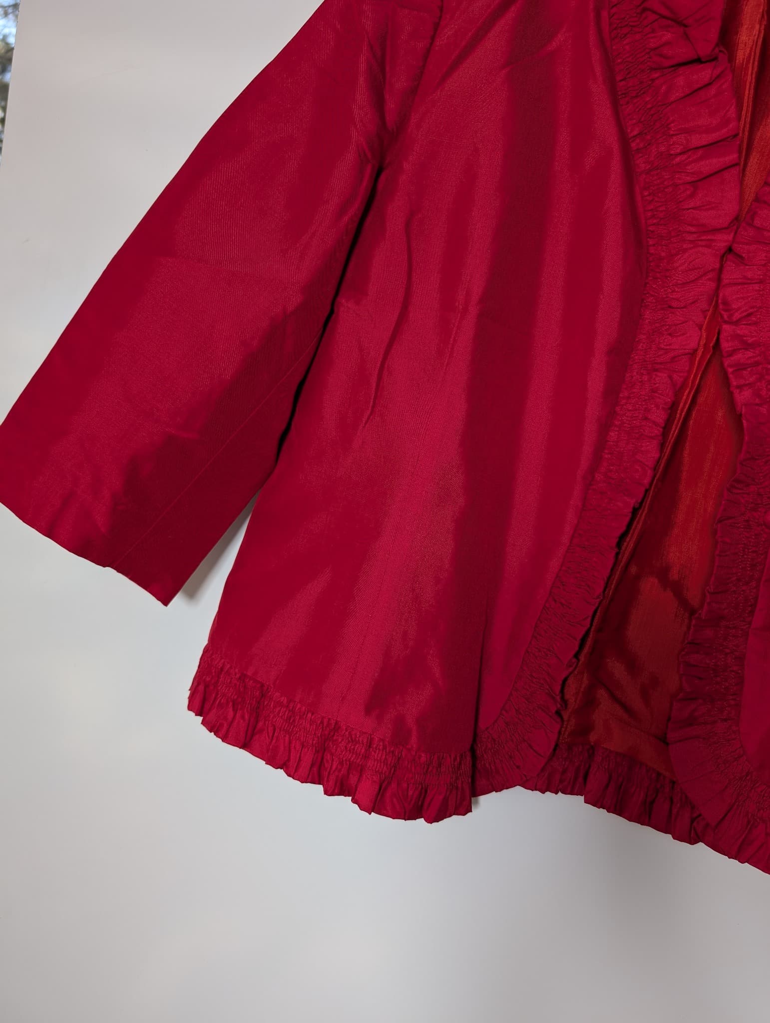 Sarissa Silk Ruffled Bolero Jacket Red XL — photo 3 of 7