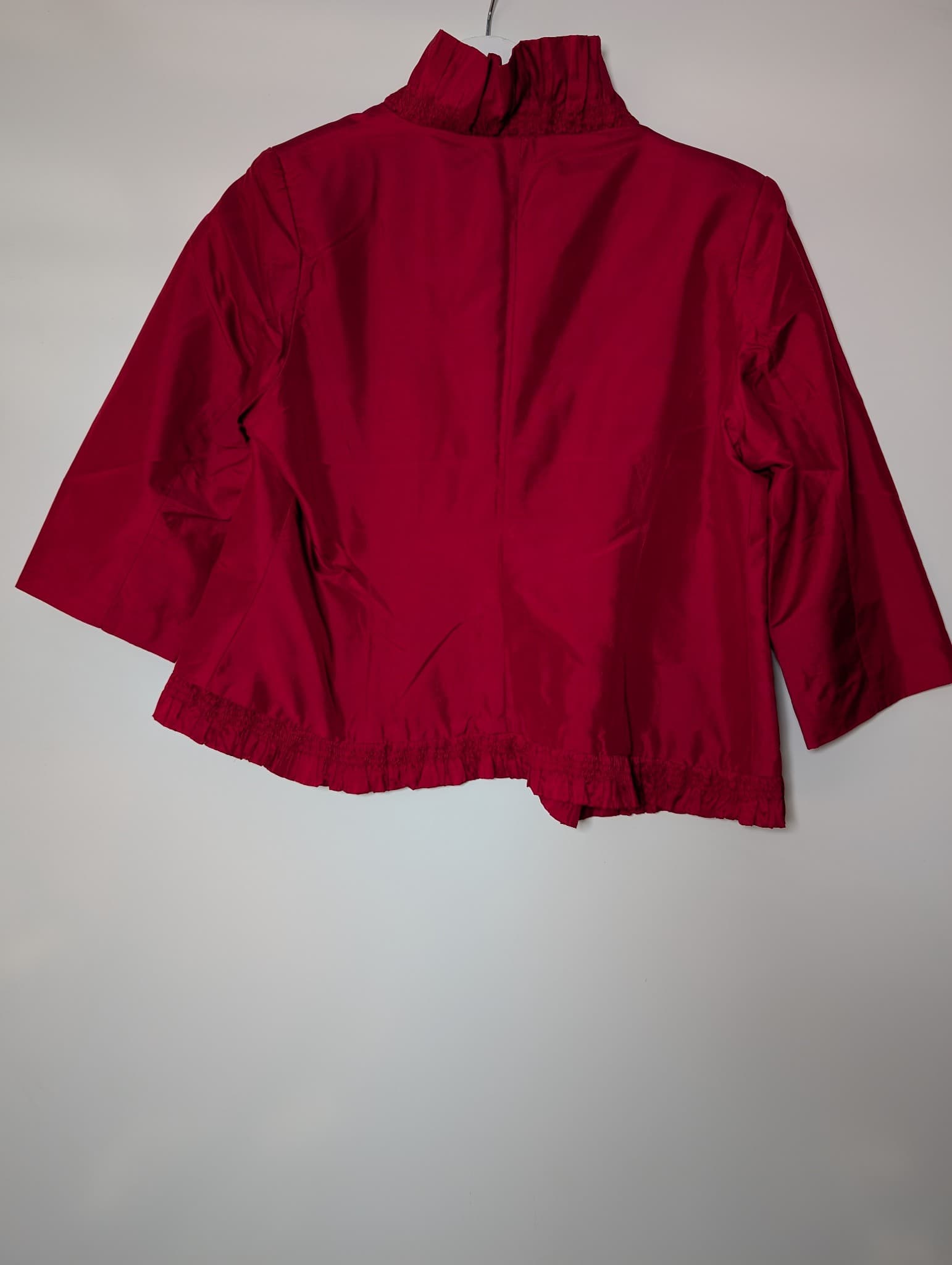 Sarissa Silk Ruffled Bolero Jacket Red XL — photo 4 of 7