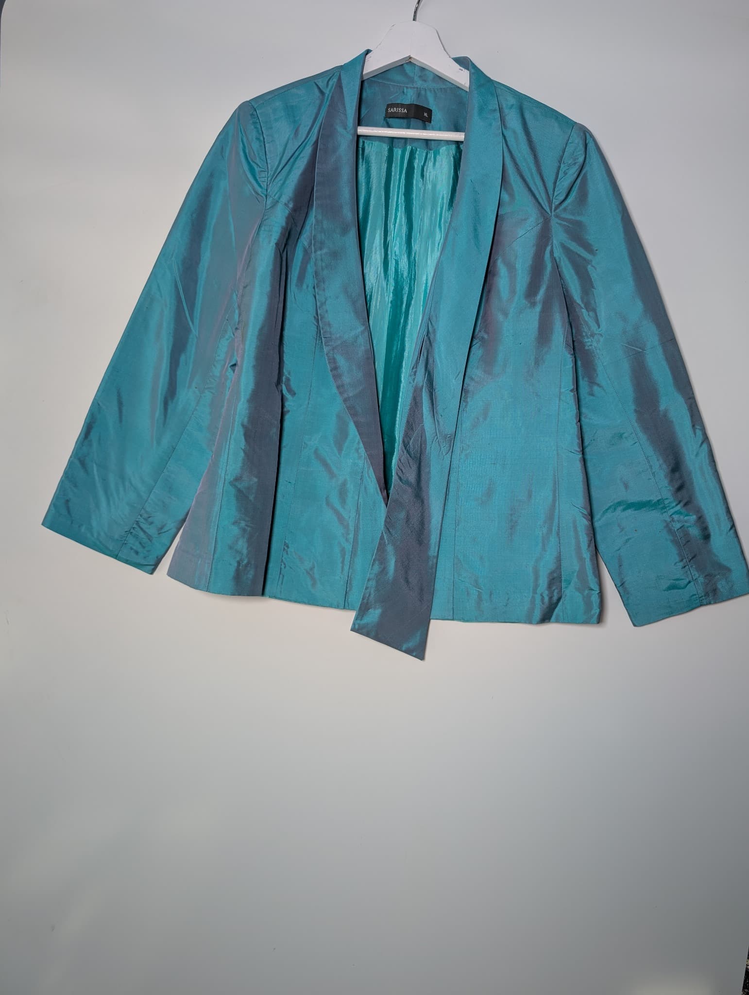 Sarissa Teal Iridescent Skirt Suit Set Size XL — photo 2 of 5