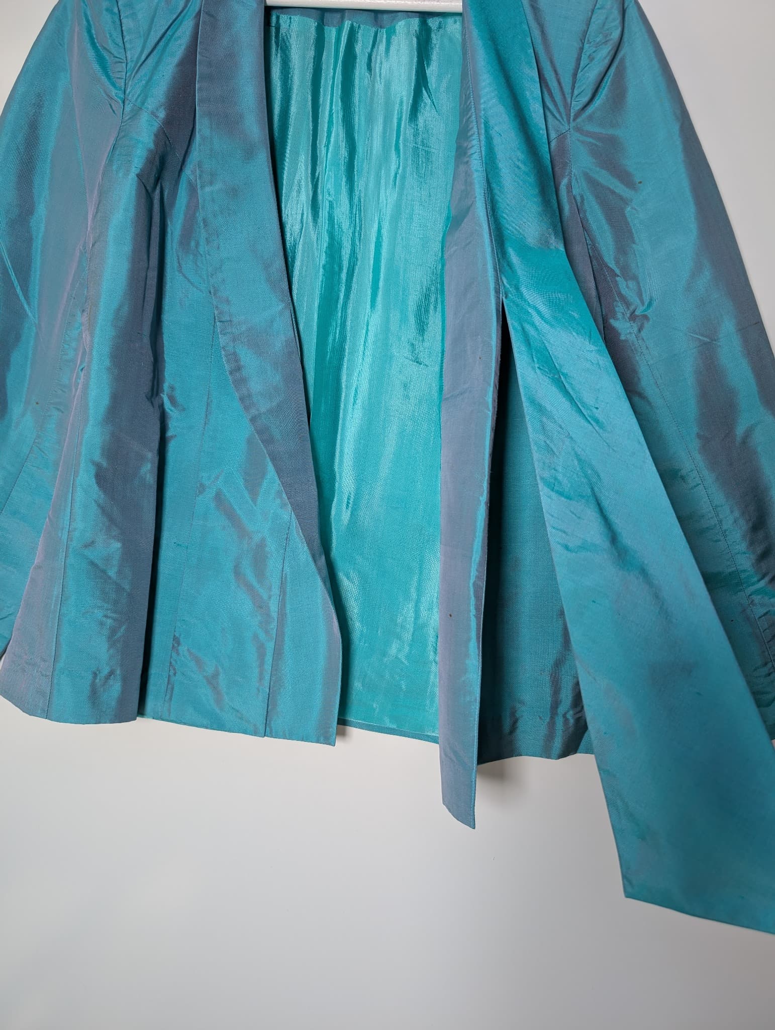 Sarissa Teal Iridescent Skirt Suit Set Size XL — photo 3 of 5